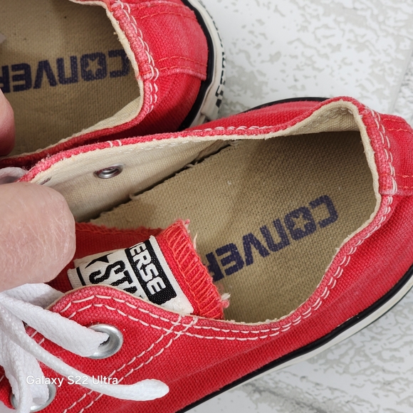 Converse Women's Red Canvas Sneakers - Picture 3 of 6